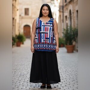 Avenue Abstract Tank Top 18W Sleeveless Plus Size Tunic NWT